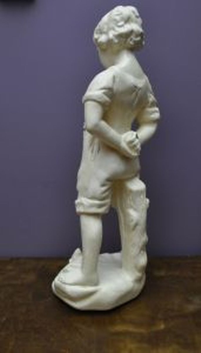 Alabaster Boy and Frog Statuette