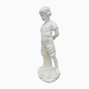 Alabaster Boy and Frog Statuette-KDW-968182