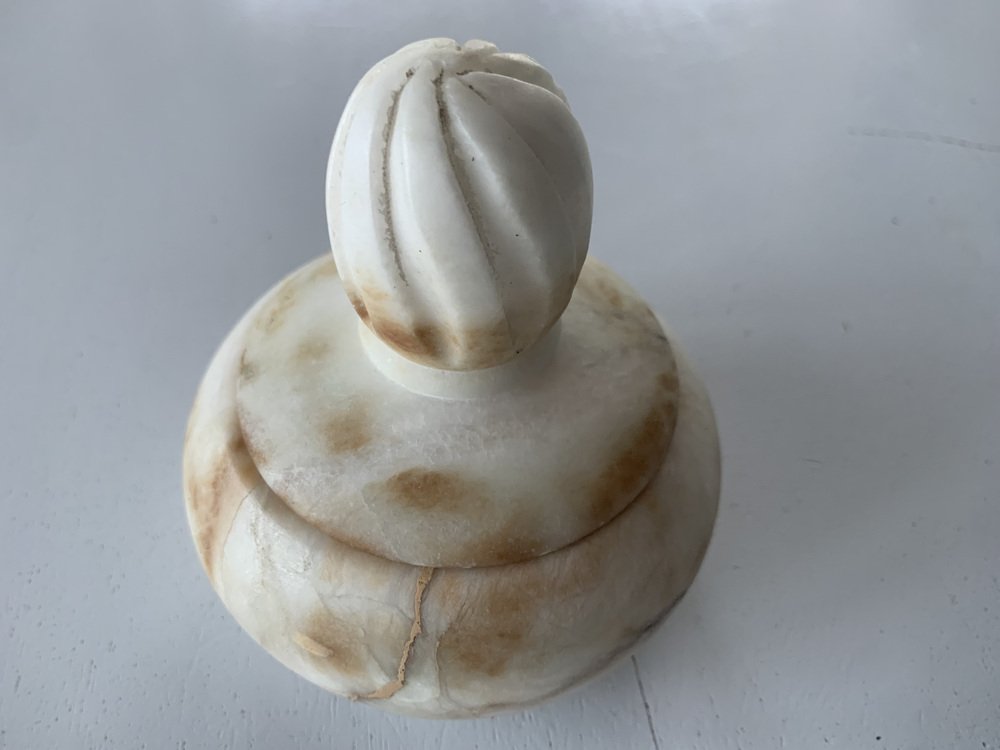 Alabaster Container with Lid, 1920s