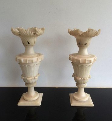 Alabaster Decorations, 1900s, Set of 2-BA-658328