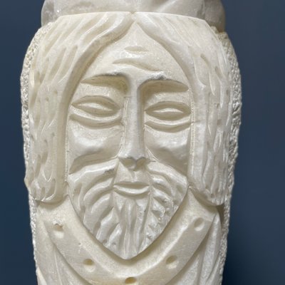 Alabaster Religious Column Carved-NPL-1361372