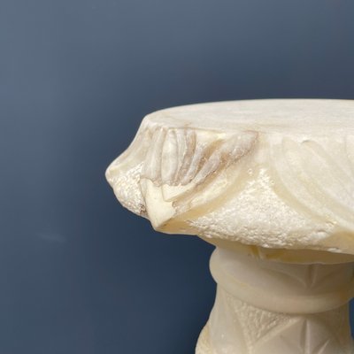 Alabaster Religious Column Carved-NPL-1361372