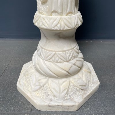 Alabaster Religious Column Carved-NPL-1361372