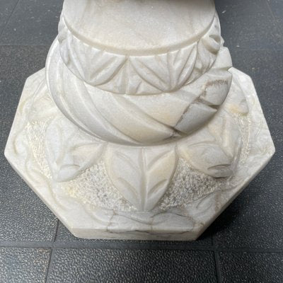 Alabaster Religious Column Carved-NPL-1361372