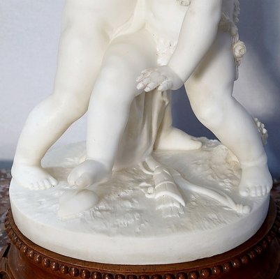 Alabaster Sculpture of Two Lovers Fighting over a Heart, 19th-Century-RVK-1123558