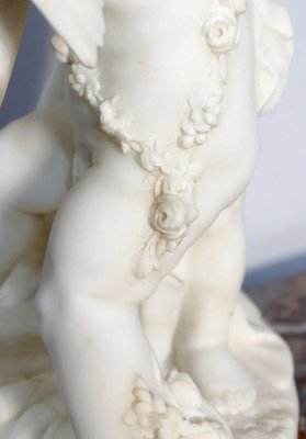 Alabaster Sculpture of Two Lovers Fighting over a Heart, 19th-Century-RVK-1123558