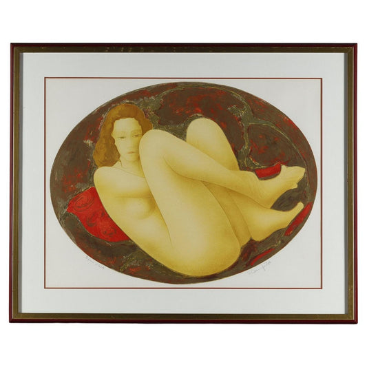 Alain Bonnefoit, Figure, 1986, Lithograph, Framed