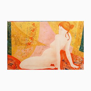 Alain Bonnefoit, Nude, Chromolithograph on Arches Paper, 1970s-NRC-1766162