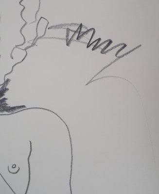 Alain Bonnefoit, Nude Woman, Original Drawing-KHH-1198839