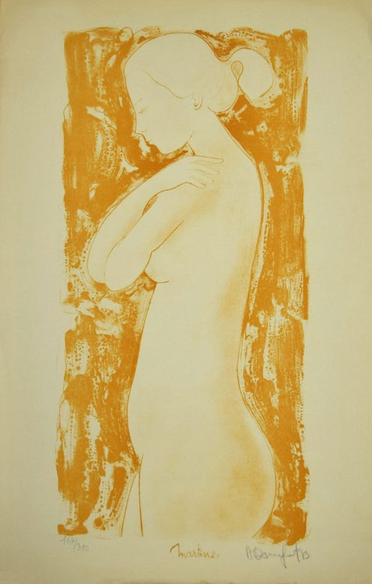 Alain Bonnefoit, Standing Nude, Lithograph, Late 20th Century