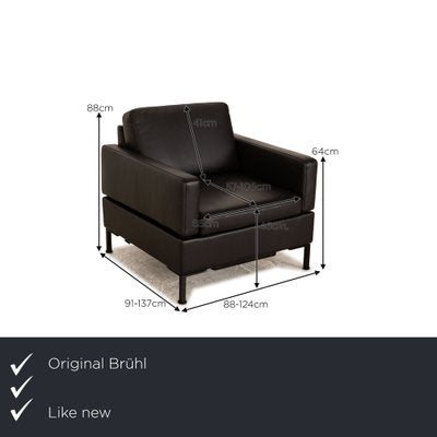 Alba Armchair in Black Leather from Brühl-RQW-1748409