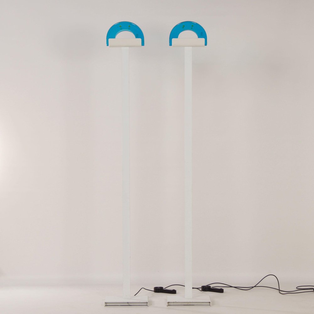 Alba Floor Lamps by Renato Toso & Roberto Pamio for Leucos, 1980s, Set of 2