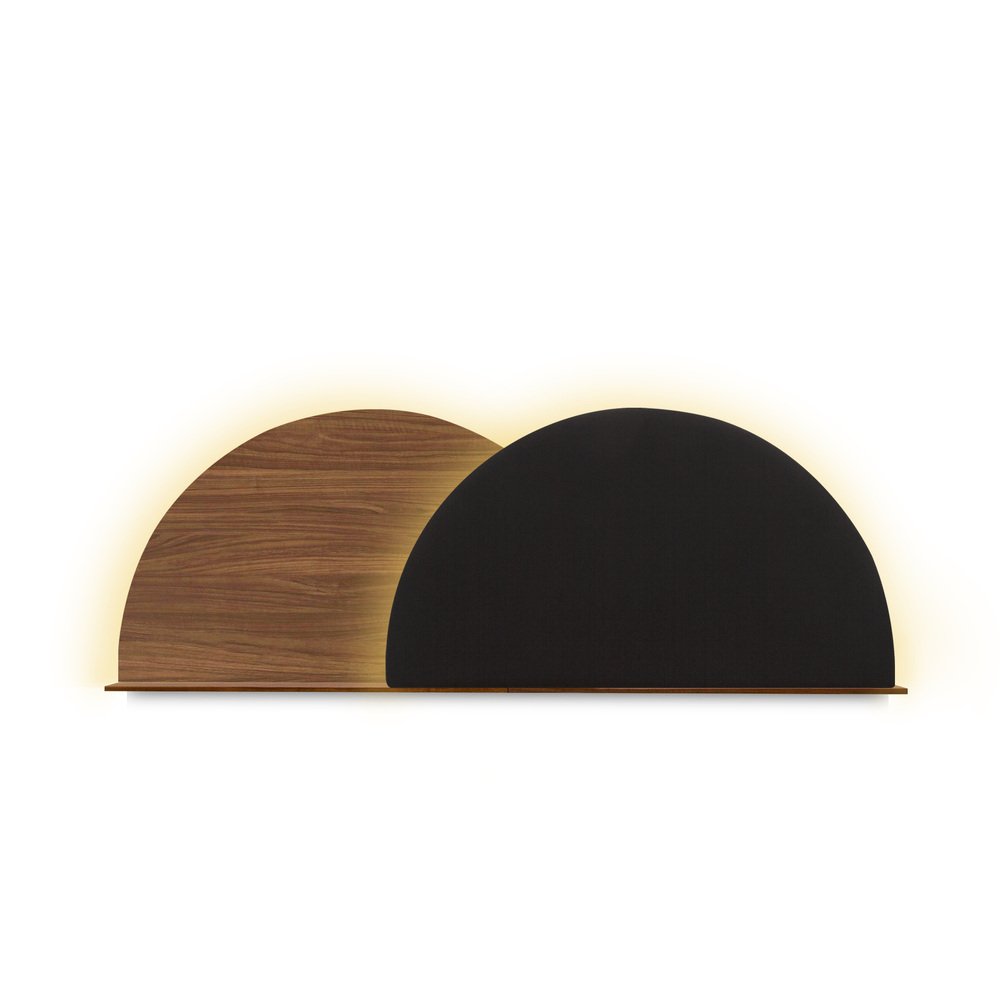 Alba Headboard in Walnut and Black by Daniel García Sánchez for Woodendot