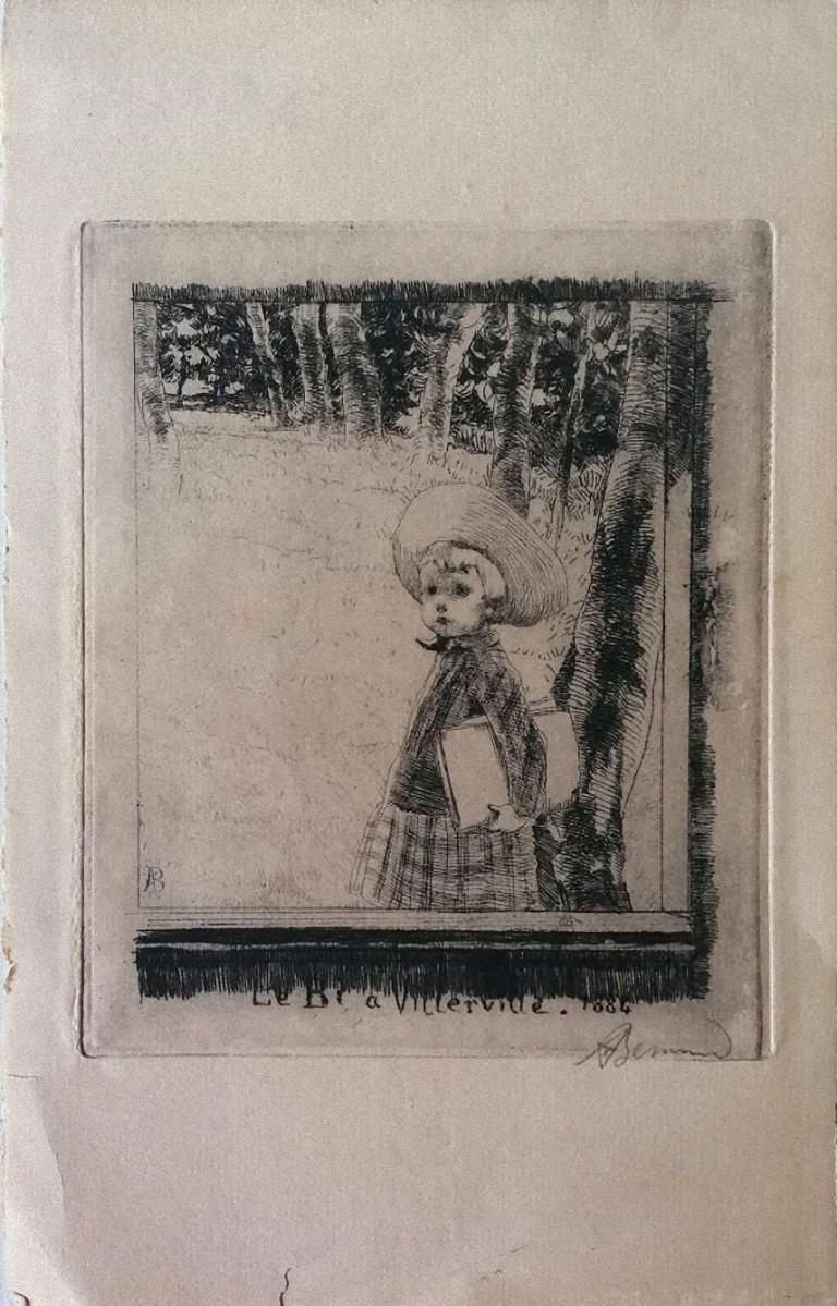 Albert Bernard - Le Bi À Villerville - Original Etching on Paper - 1884