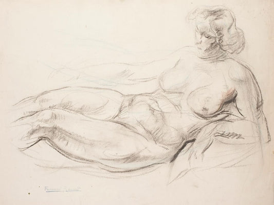 Albert Fernand-Renault - Nude - Original Drawing on Paper - Early 20th Century