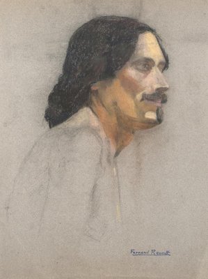 Albert Fernand-Renault - Portrait - Original Pastel and Charcoal - Early 20th Century-ZCI-834541