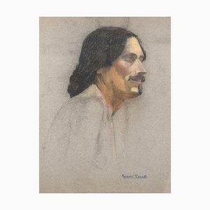 Albert Fernand-Renault - Portrait - Original Pastel and Charcoal - Early 20th Century-ZCI-834541