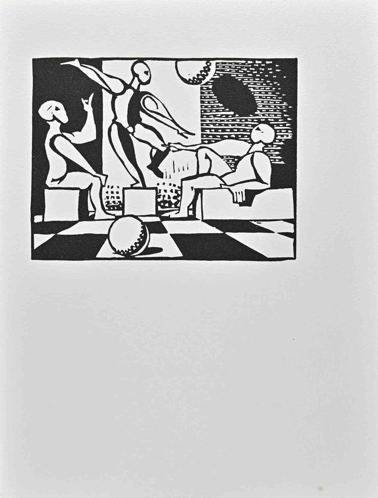 Albert Flocon, Danse, Dessin, Destin, Linocut, 1980s