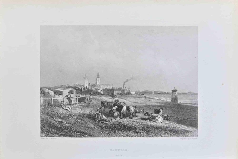 Albert Henry Warren, Harwick, Essex, Lithograph by Henry Warren, 19th Century