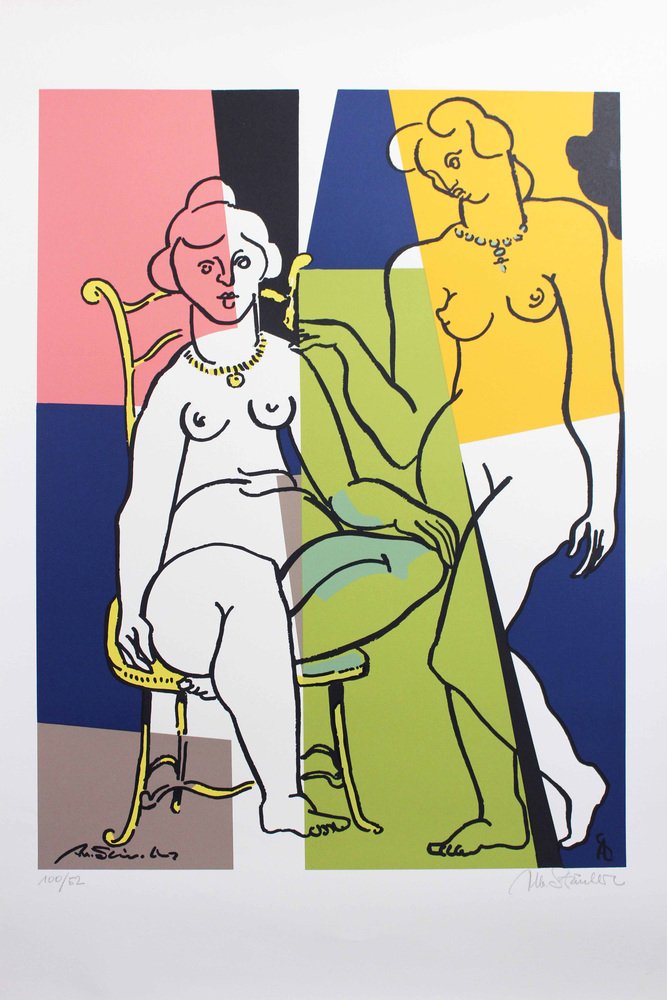 Albert Stürchler, Composition, Color Lithograph, 1970