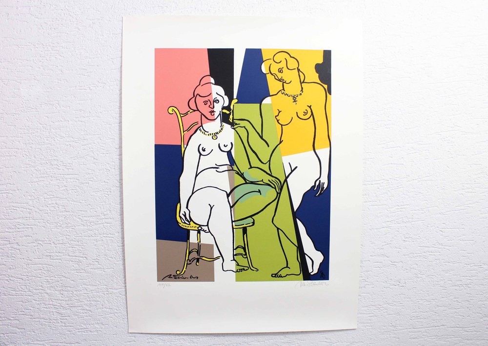 Albert Stürchler, Composition, Color Lithograph, 1970