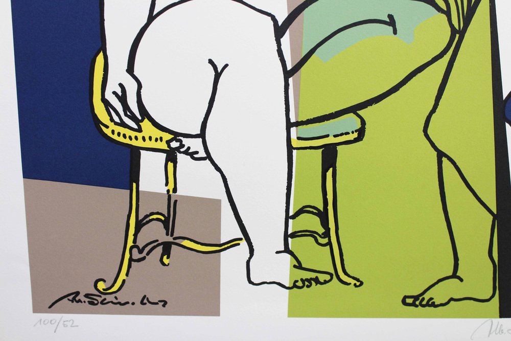 Albert Stürchler, Composition, Color Lithograph, 1970