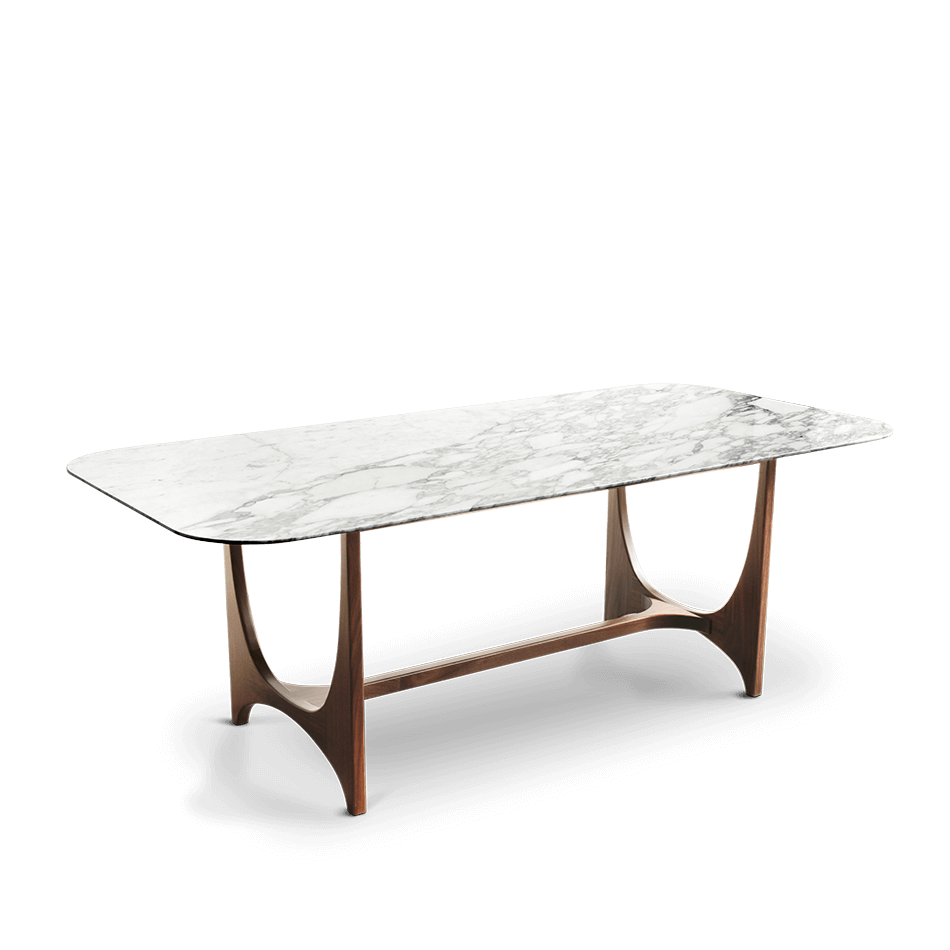 ALBERTO - Rectangular Calacatta Oro marble dining table by Essential Home
