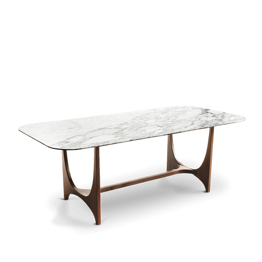 ALBERTO - Rectangular Calacatta Oro marble dining table by Essential Home