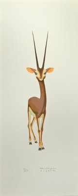 Alberto Mastroianni, Gazelle, Lithograph, 1970s-ZCI-1788808