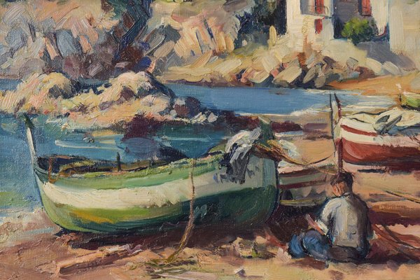 Alberto Muñoz Boquera, Calella De Palafrugell, 1945, Oil on Canvas, Framed-AOI-1106650