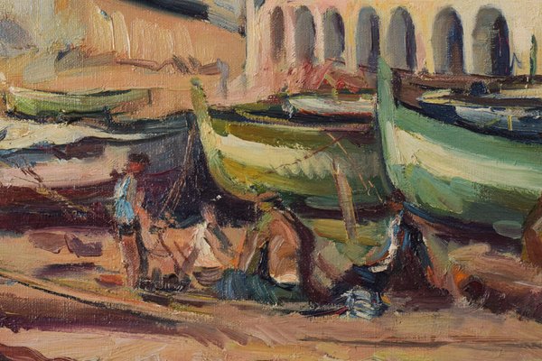 Alberto Muñoz Boquera, Calella De Palafrugell, 1945, Oil on Canvas, Framed-AOI-1106650