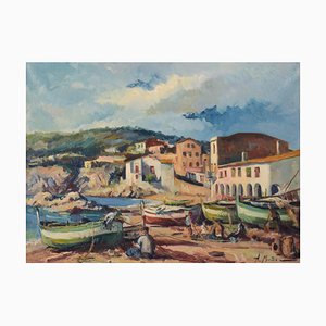 Alberto Muñoz Boquera, Calella De Palafrugell, 1945, Oil on Canvas, Framed-AOI-1106650