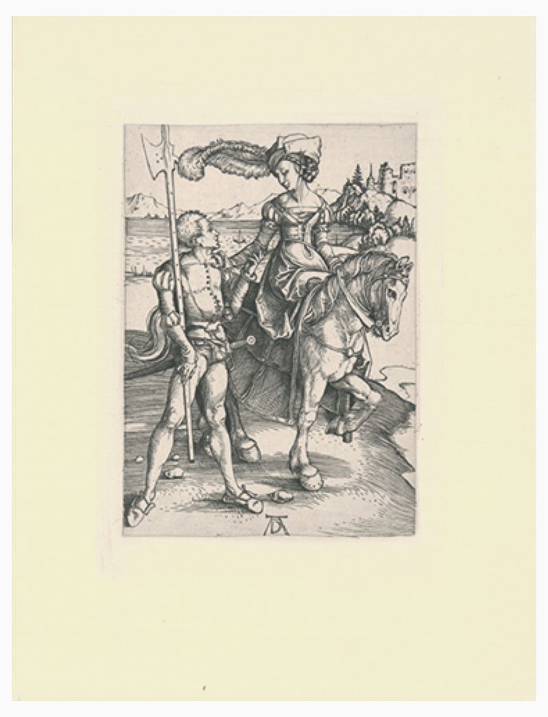 Albrecht Dürer, The Miss on Horseback and the Landsknecht, 2000s, Print