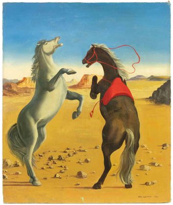 Aldo Pagliacci, Horses, Oil on Canvas, 1973-ZCI-1770196