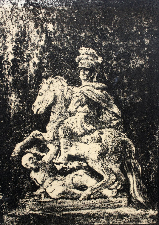 Aleksander Soltan, Warsaw: The Statue of Sobieski, Lithograph on Paper