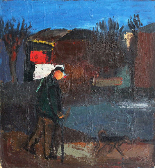 Aleksandr Rodin, Walk, Oil on Cardboard