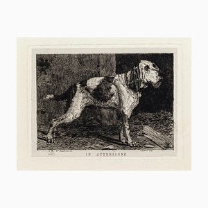 Alertness - Original Etching by Giovanni Battista Quadrone - Late 19th Century Late 19th Century-ZCI-759689