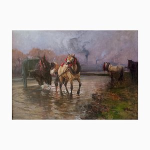 Alessandro Lupo - Working Horses - Oil On Canvas - 1913-ZCI-860412