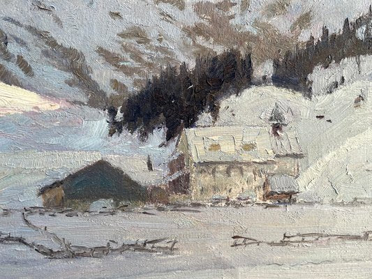 Alex Weise, Snowy Landscape, Oil Painting on Canvas, 1920s-BGS-1787691