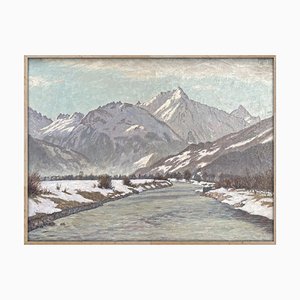 Alex Weise, Snowy Landscape, Oil Painting on Canvas, 1920s-BGS-1787689