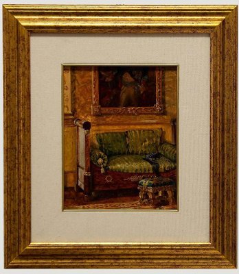 Alexander Sergheev, A French Room, Oil on Board, 1990s, Framed-ZCI-1422432