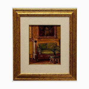 Alexander Sergheev, A French Room, Oil on Board, 1990s, Framed-ZCI-1422432