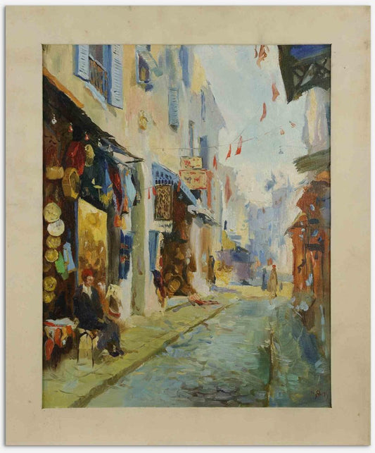 Alexander Sergheev, Streets of Tunis, Oil on Canvas, 1994