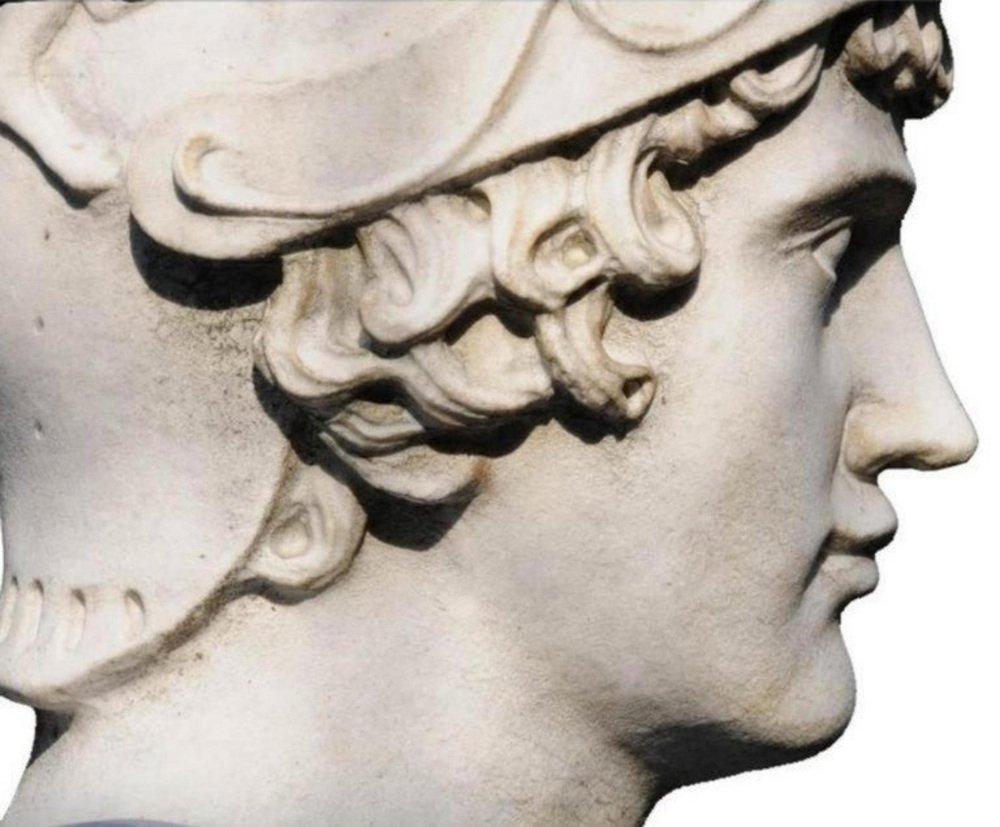 Alexander the Great Bust, Carrara White Marble, 20th Century