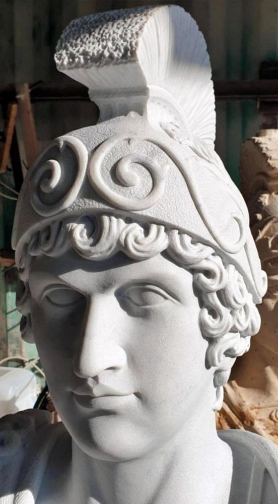 Alexander the Great Bust, Carrara White Marble, 20th Century