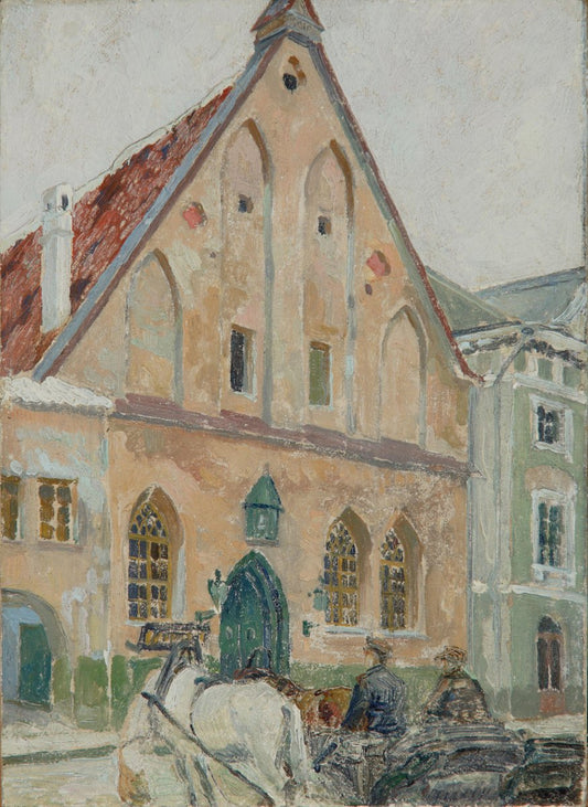 Alexander Yakovlevich Kramarev, Revel, Exchange Building, Oil on Canvas