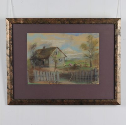 Alexandra Beltsova, Windy Day, 20th Century, Pastel, Framed-WMV-1129687