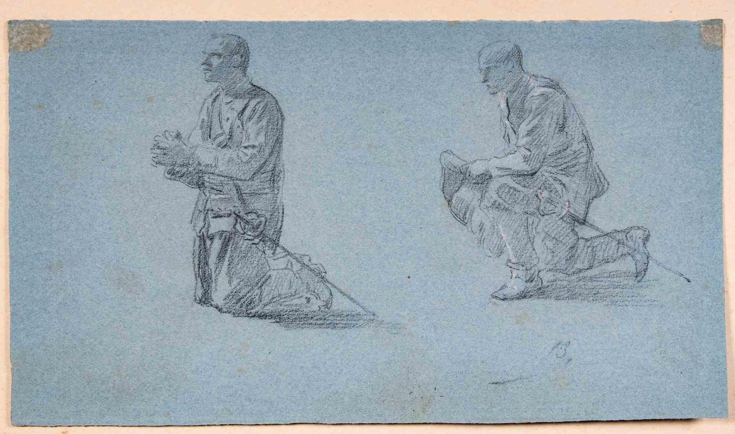 Alexandre Bida, Men, Pencil Drawing, Mid-19th Century