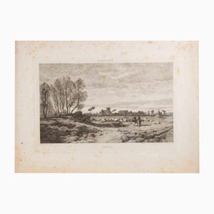 Alexandre Segé, View of Ostia, Etching, 1860s-ZCI-2032720