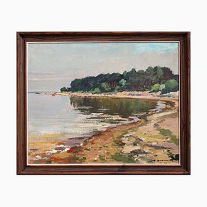 Alfejs Bromults, Lielupe Estuary into the Sea, 1979, Oil on Cardboard-FNC-1800118